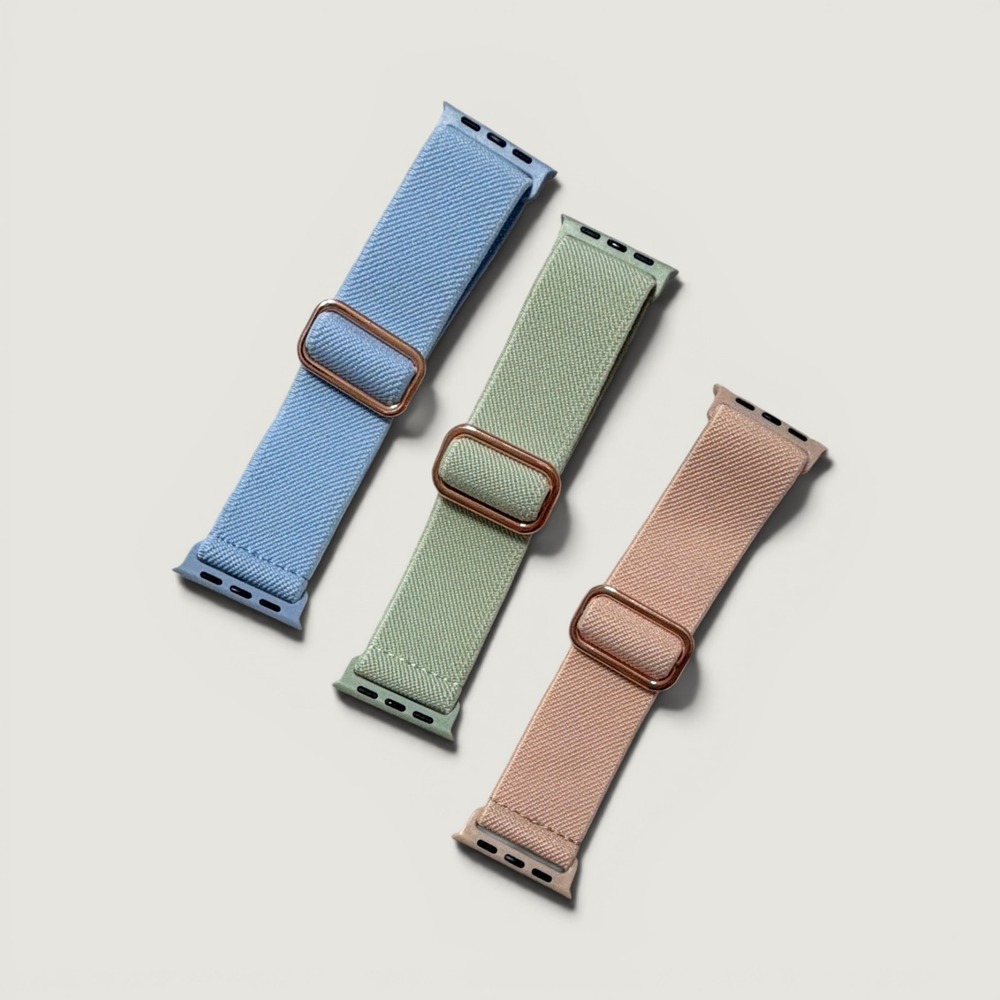3-Pack Nylon Loop Bands‎ for Apple Watch 38/40/41mm Blue Green Pink New